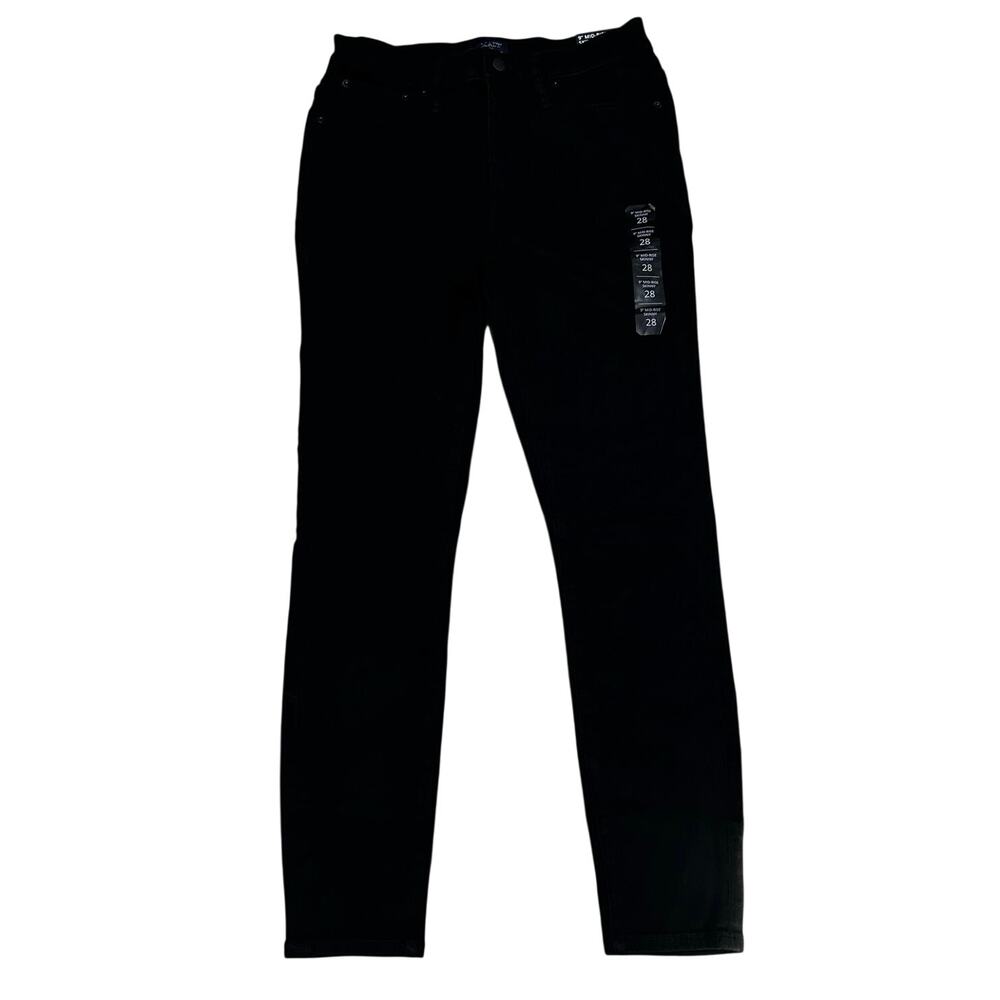 NWT J. Crew Factory 9" Mid-Rise Black Skinny Jean Stretch Black Size 28